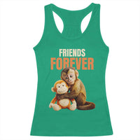 Friends Forever Viral Punch The Monkey Racerback Tank Top Cute Baby Monkey Hugging Plush Toy Best Friend Gift