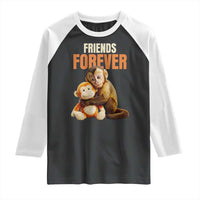 Friends Forever Viral Punch The Monkey Raglan Shirt Cute Baby Monkey Hugging Plush Toy Best Friend Gift