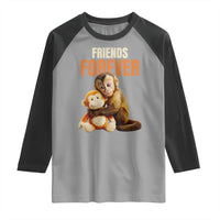 Friends Forever Viral Punch The Monkey Raglan Shirt Cute Baby Monkey Hugging Plush Toy Best Friend Gift