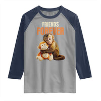 Friends Forever Viral Punch The Monkey Raglan Shirt Cute Baby Monkey Hugging Plush Toy Best Friend Gift
