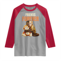 Friends Forever Viral Punch The Monkey Raglan Shirt Cute Baby Monkey Hugging Plush Toy Best Friend Gift