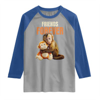 Friends Forever Viral Punch The Monkey Raglan Shirt Cute Baby Monkey Hugging Plush Toy Best Friend Gift