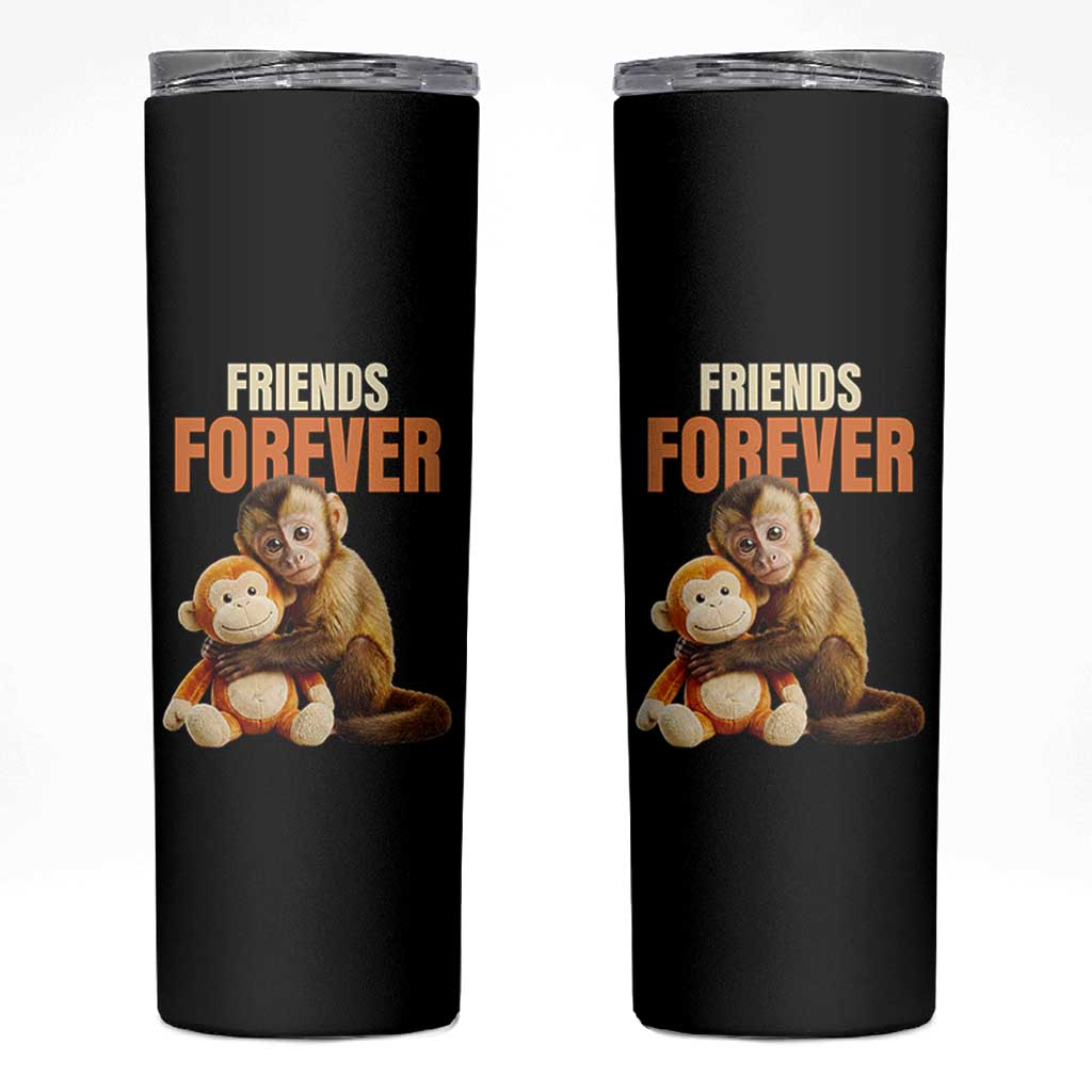 Friends Forever Viral Punch The Monkey Skinny Tumbler Cute Baby Monkey Hugging Plush Toy Best Friend Gift