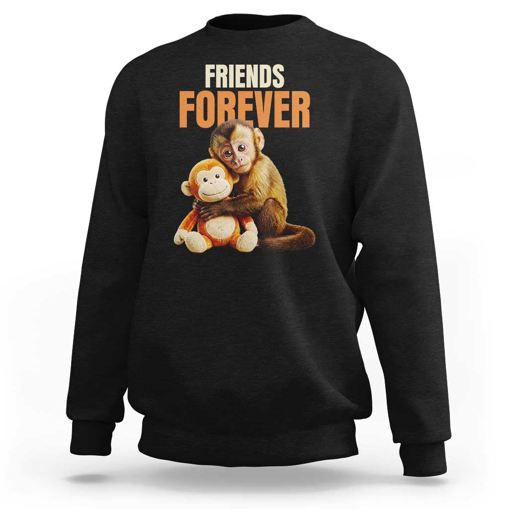Friends Forever Viral Punch The Monkey Sweatshirt Cute Baby Monkey Hugging Plush Toy Best Friend Gift