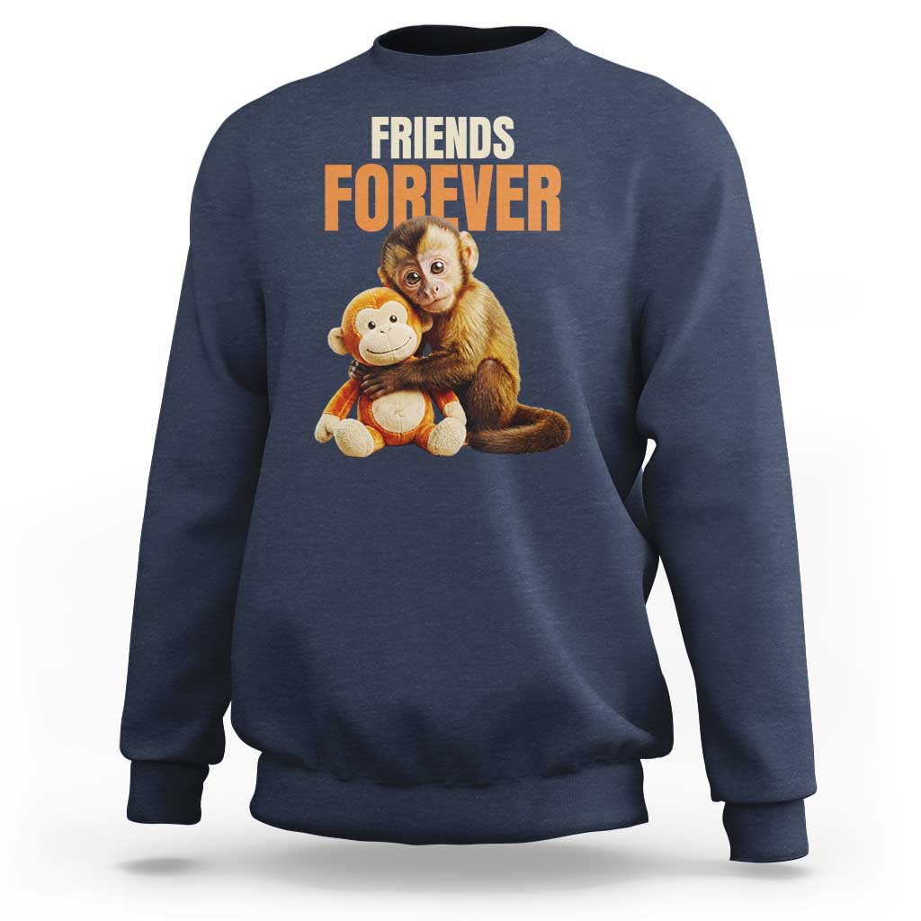 Friends Forever Viral Punch The Monkey Sweatshirt Cute Baby Monkey Hugging Plush Toy Best Friend Gift