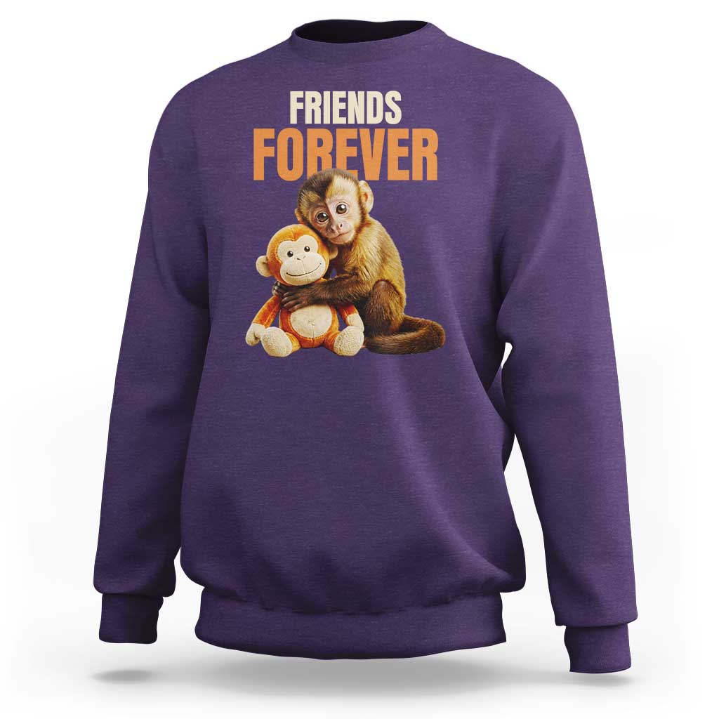 Friends Forever Viral Punch The Monkey Sweatshirt Cute Baby Monkey Hugging Plush Toy Best Friend Gift