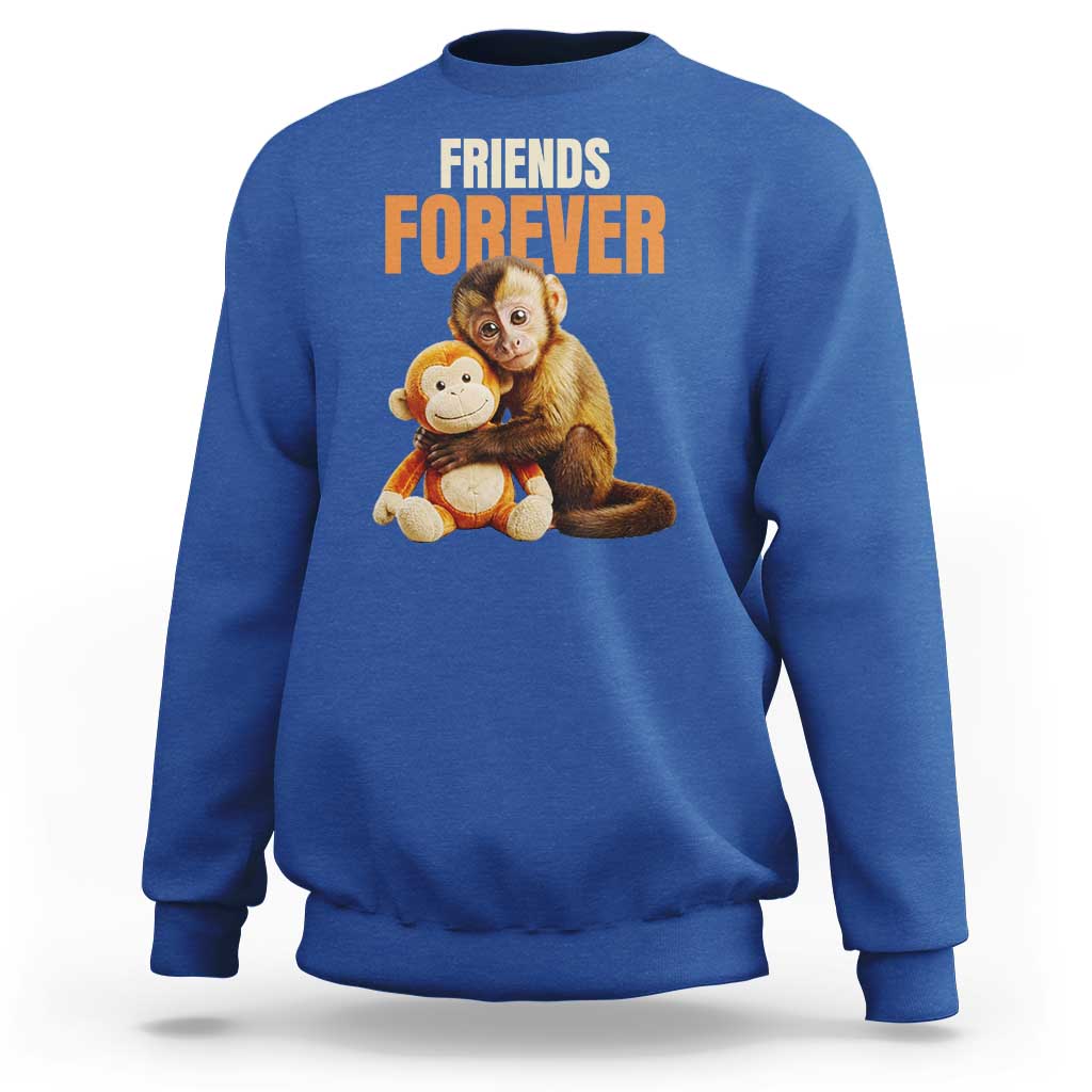 Friends Forever Viral Punch The Monkey Sweatshirt Cute Baby Monkey Hugging Plush Toy Best Friend Gift