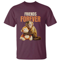 Friends Forever Viral Punch The Monkey T Shirt Cute Baby Monkey Hugging Plush Toy Best Friend Gift