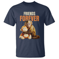 Friends Forever Viral Punch The Monkey T Shirt Cute Baby Monkey Hugging Plush Toy Best Friend Gift