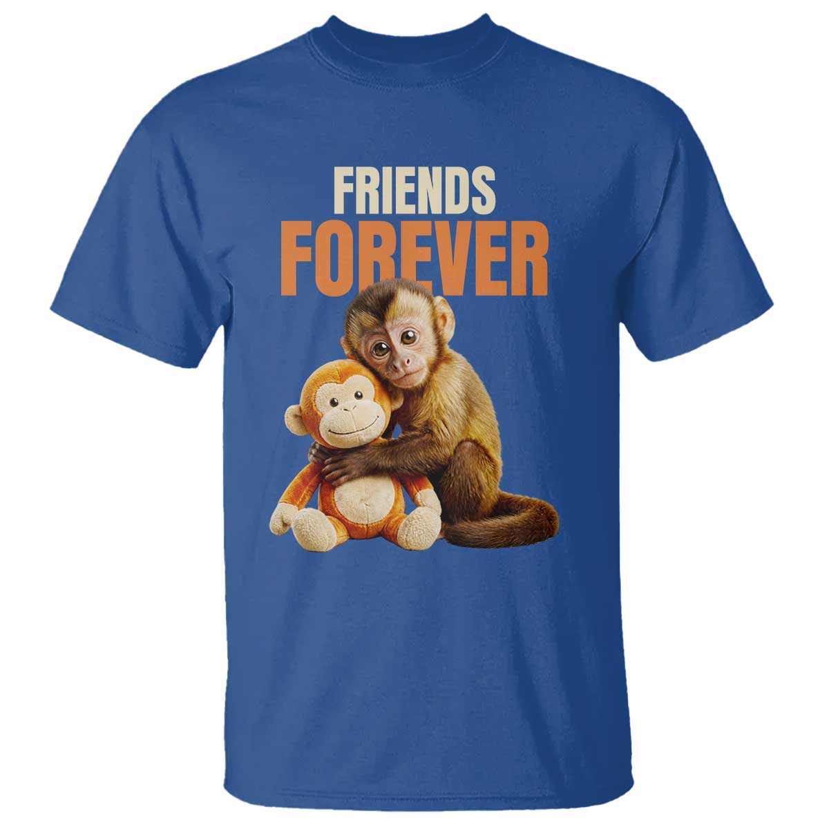 Friends Forever Viral Punch The Monkey T Shirt Cute Baby Monkey Hugging Plush Toy Best Friend Gift
