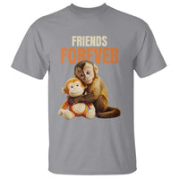 Friends Forever Viral Punch The Monkey T Shirt Cute Baby Monkey Hugging Plush Toy Best Friend Gift