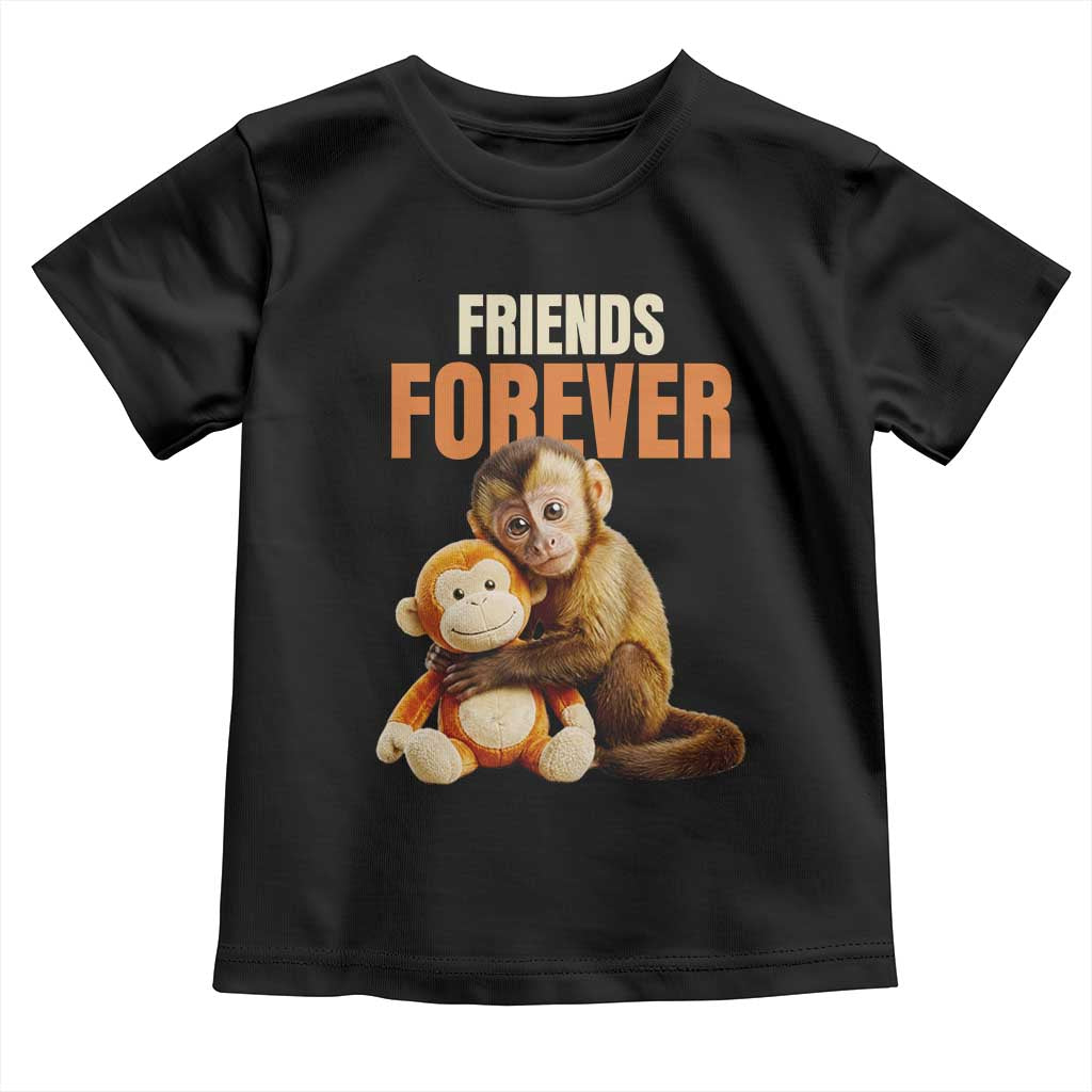 Friends Forever Viral Punch The Monkey Toddler T Shirt Cute Baby Monkey Hugging Plush Toy Best Friend Gift