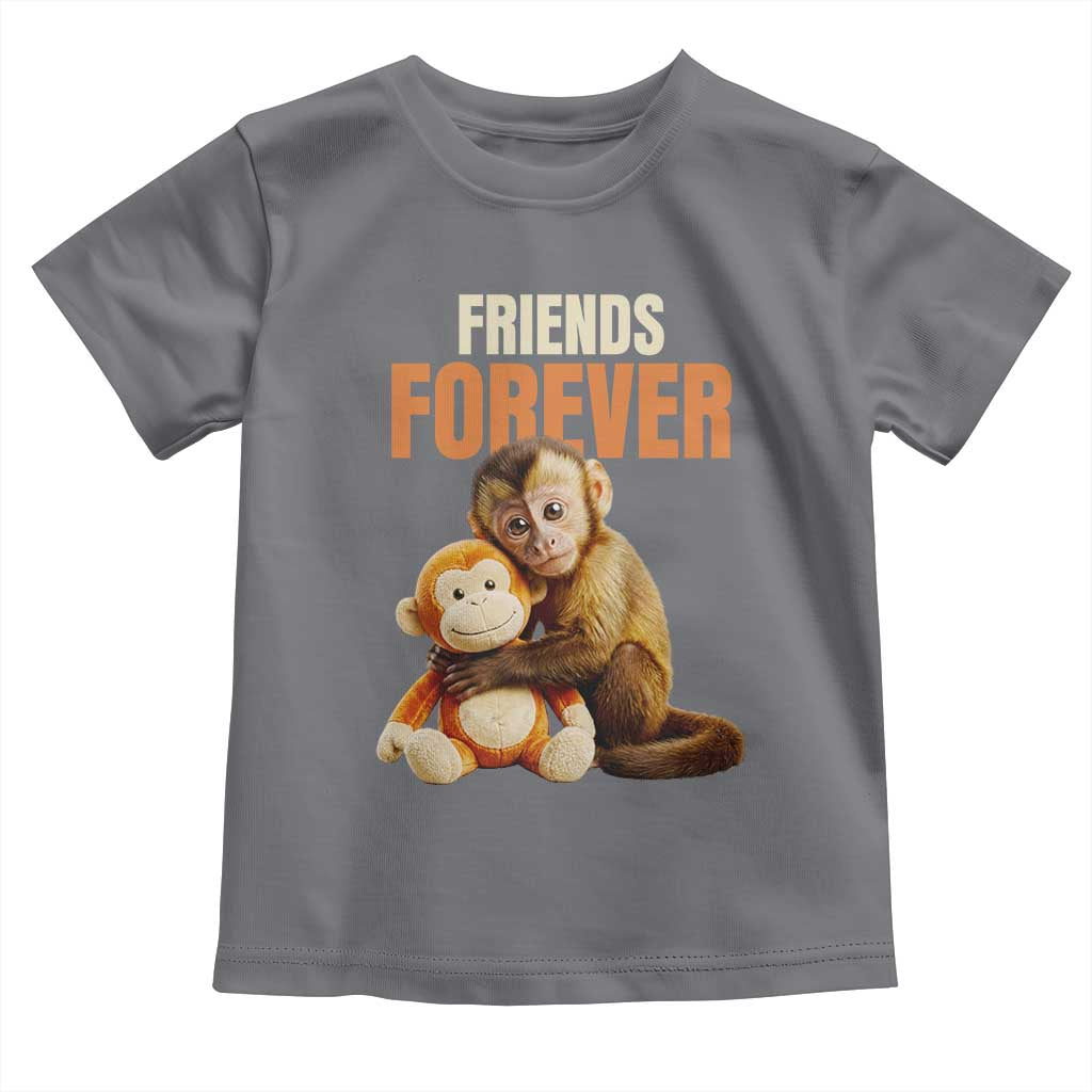 Friends Forever Viral Punch The Monkey Toddler T Shirt Cute Baby Monkey Hugging Plush Toy Best Friend Gift