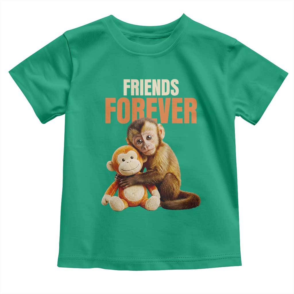 Friends Forever Viral Punch The Monkey Toddler T Shirt Cute Baby Monkey Hugging Plush Toy Best Friend Gift