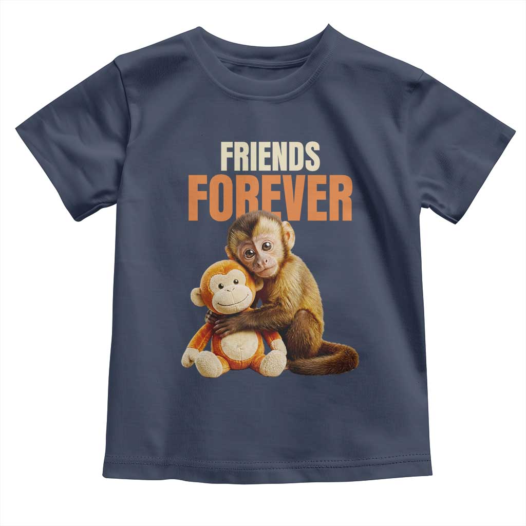 Friends Forever Viral Punch The Monkey Toddler T Shirt Cute Baby Monkey Hugging Plush Toy Best Friend Gift