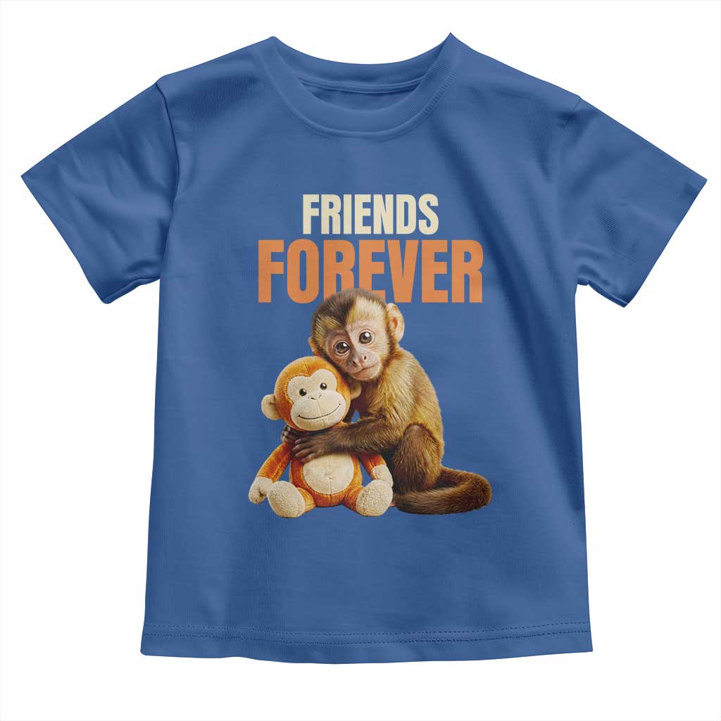 Friends Forever Viral Punch The Monkey Toddler T Shirt Cute Baby Monkey Hugging Plush Toy Best Friend Gift