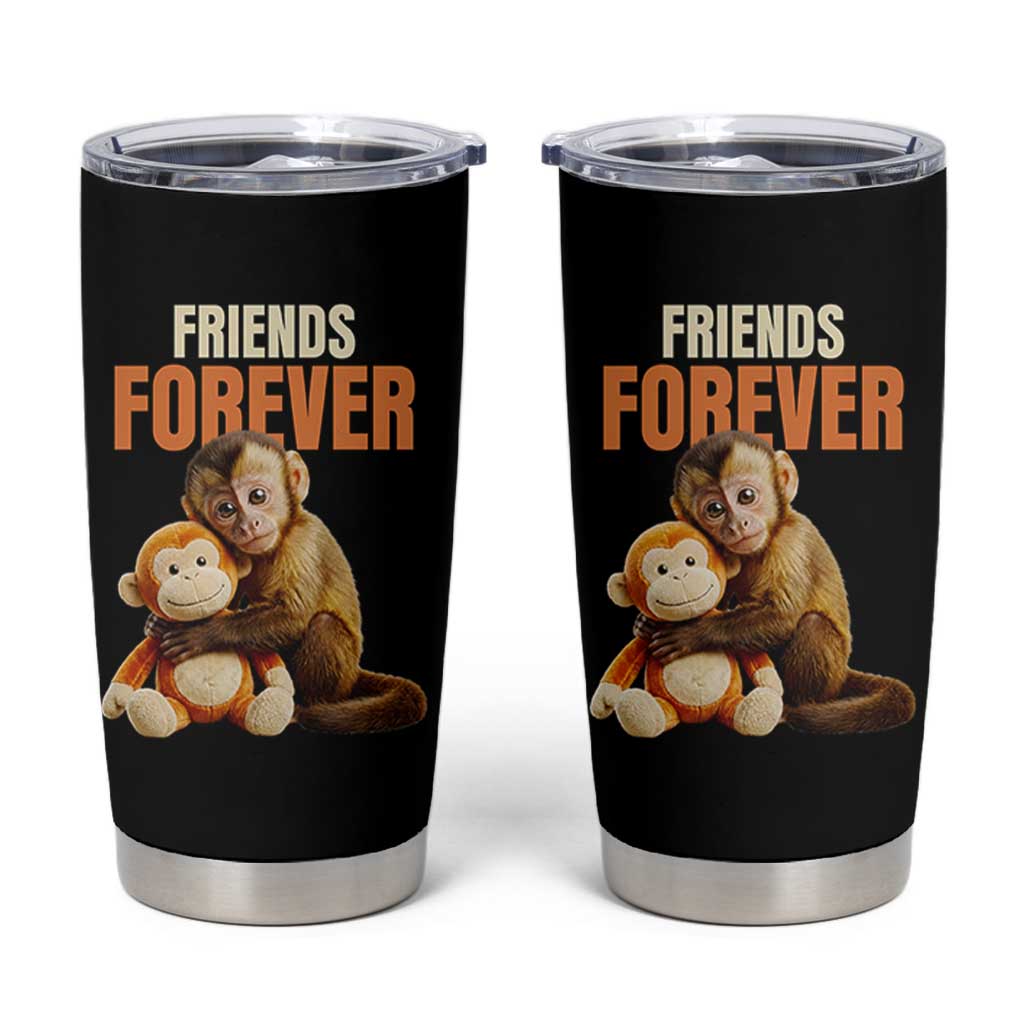 Friends Forever Viral Punch The Monkey Tumbler Cup Cute Baby Monkey Hugging Plush Toy Best Friend Gift