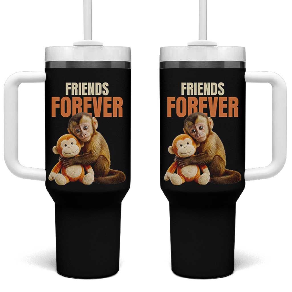 Friends Forever Viral Punch The Monkey Tumbler With Handle Cute Baby Monkey Hugging Plush Toy Best Friend Gift