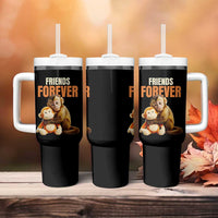 Friends Forever Viral Punch The Monkey Tumbler With Handle Cute Baby Monkey Hugging Plush Toy Best Friend Gift