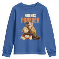 Friends Forever Viral Punch The Monkey Youth Sweatshirt Cute Baby Monkey Hugging Plush Toy Best Friend Gift