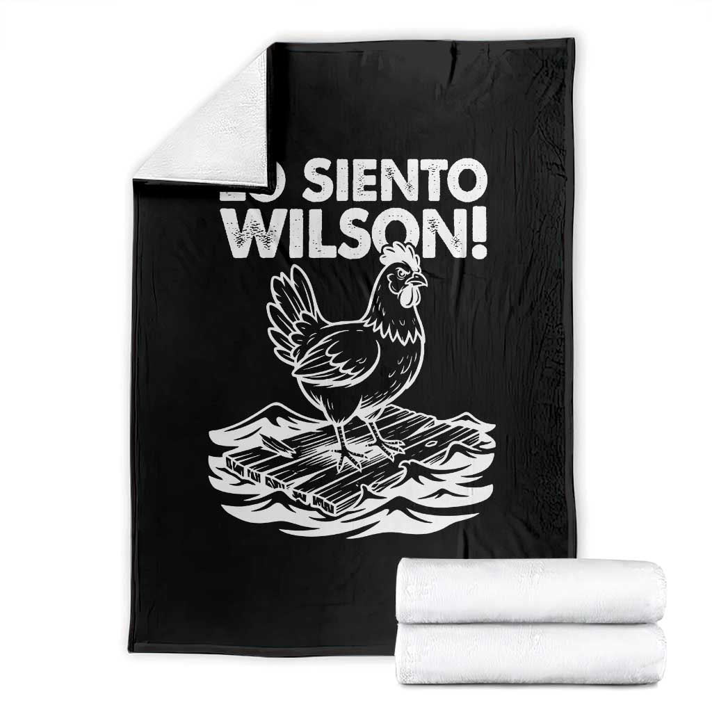 Lo Siento Wilson Funny Chicken Floating Meme Throw Blanket Viral Rooster Spanish Apology Trend
