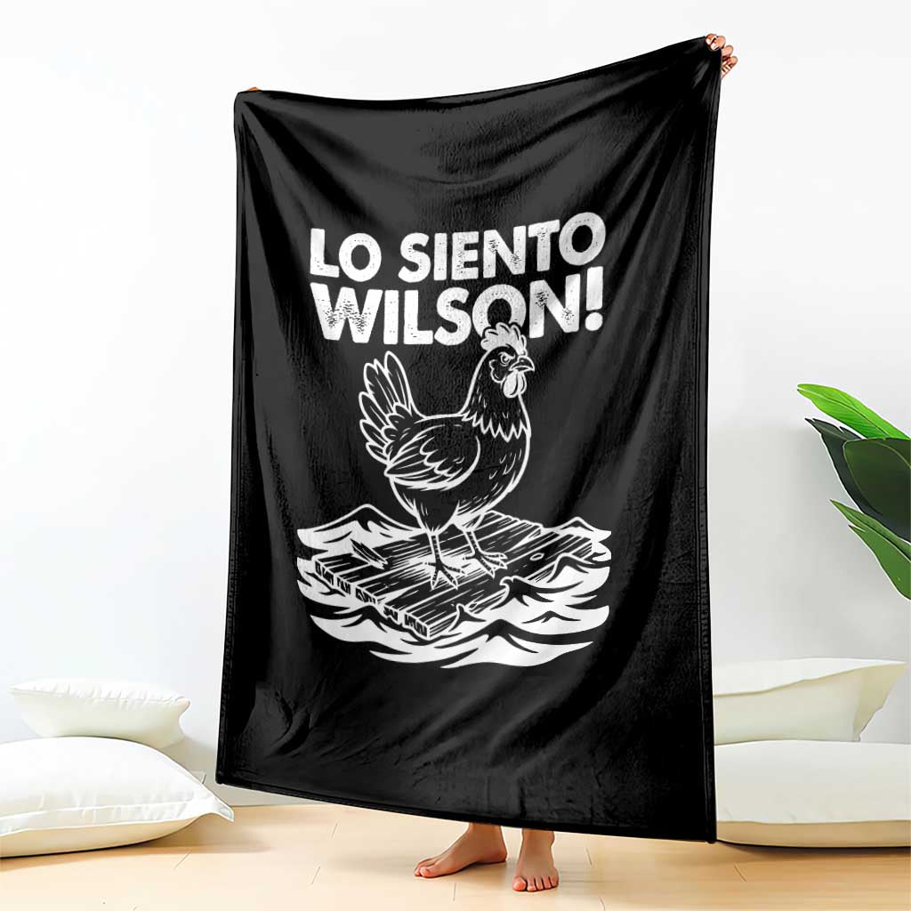 Lo Siento Wilson Funny Chicken Floating Meme Throw Blanket Viral Rooster Spanish Apology Trend