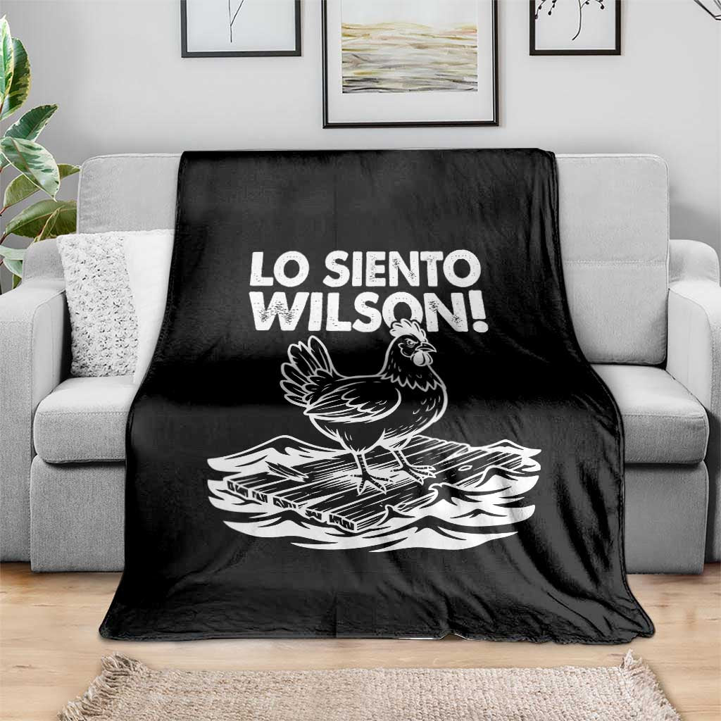 Lo Siento Wilson Funny Chicken Floating Meme Throw Blanket Viral Rooster Spanish Apology Trend