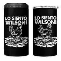 Lo Siento Wilson Funny Chicken Floating Meme 4 in 1 Can Cooler Tumbler Viral Rooster Spanish Apology Trend