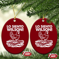 Lo Siento Wilson Funny Chicken Floating Meme Ceramic Ornament Viral Rooster Spanish Apology Trend