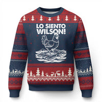 Lo Siento Wilson Funny Chicken Floating Meme Ugly Christmas Sweater Viral Rooster Spanish Apology Trend