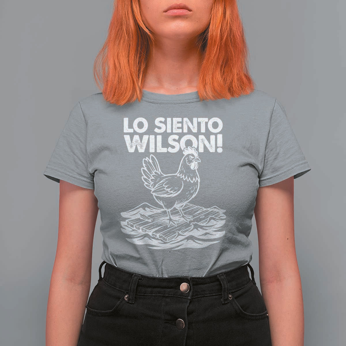 Lo Siento Wilson Funny Chicken Floating Meme T Shirt For Women Viral Rooster Spanish Apology Trend