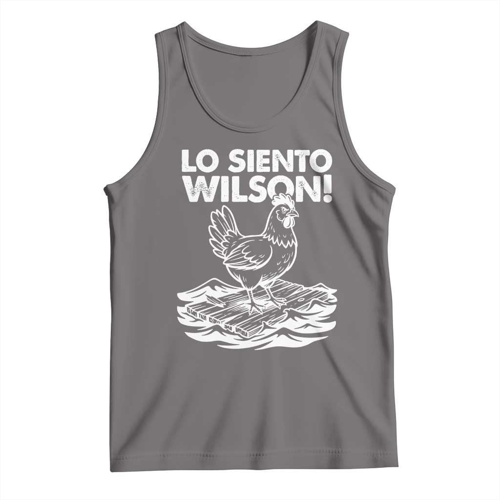 Lo Siento Wilson Funny Chicken Floating Meme Tank Top Viral Rooster Spanish Apology Trend