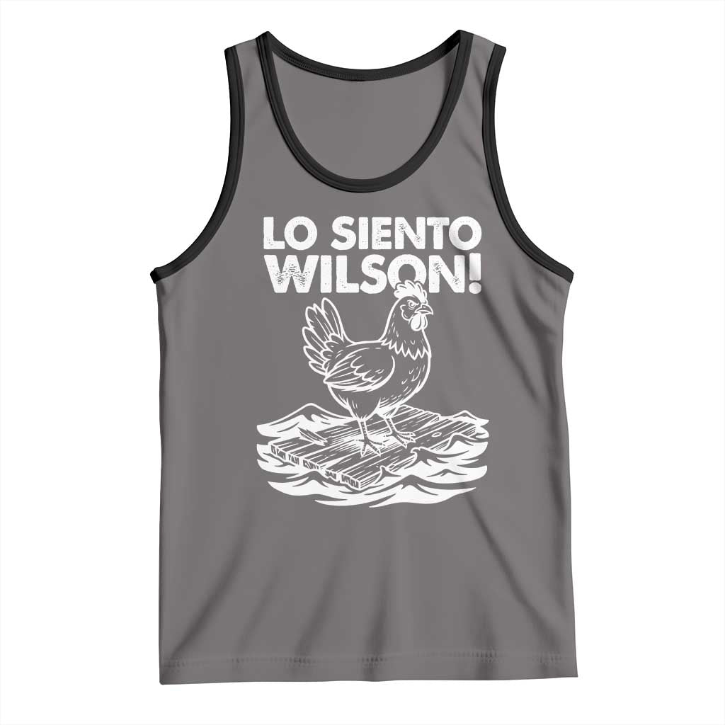 Lo Siento Wilson Funny Chicken Floating Meme Tank Top Viral Rooster Spanish Apology Trend
