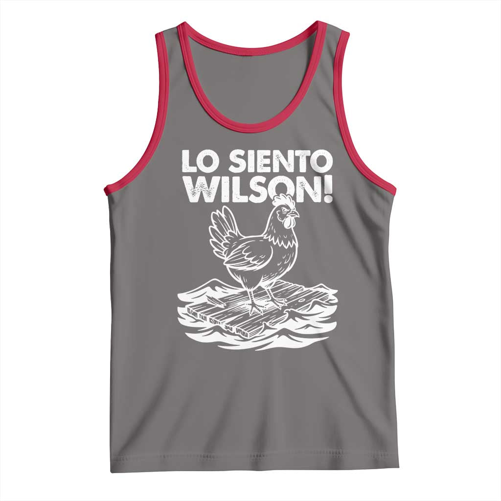 Lo Siento Wilson Funny Chicken Floating Meme Tank Top Viral Rooster Spanish Apology Trend