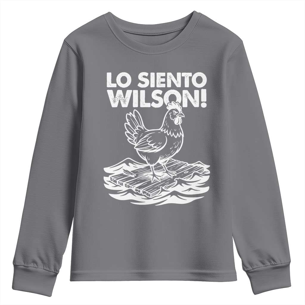 Lo Siento Wilson Funny Chicken Floating Meme Youth Sweatshirt Viral Rooster Spanish Apology Trend