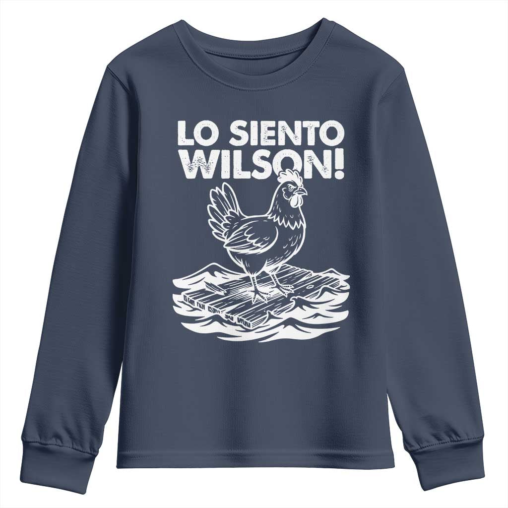 Lo Siento Wilson Funny Chicken Floating Meme Youth Sweatshirt Viral Rooster Spanish Apology Trend