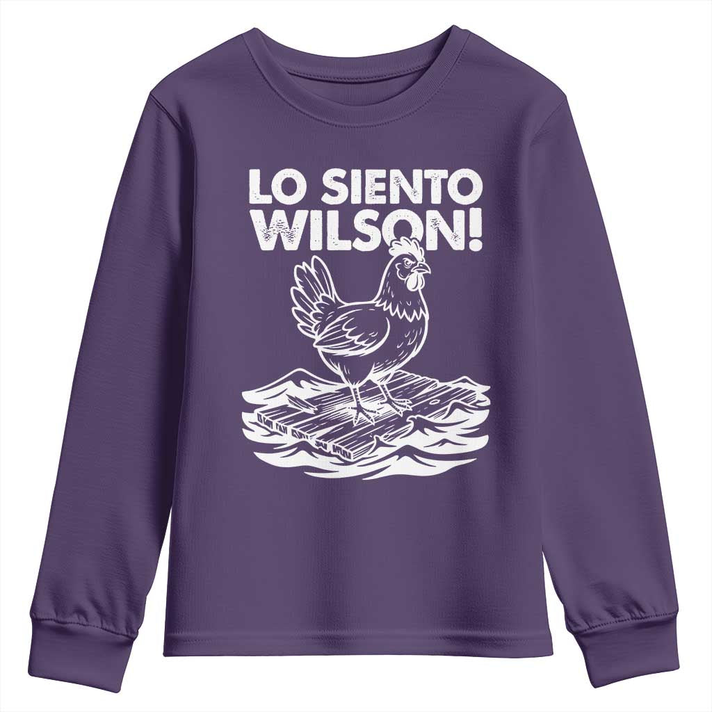 Lo Siento Wilson Funny Chicken Floating Meme Youth Sweatshirt Viral Rooster Spanish Apology Trend