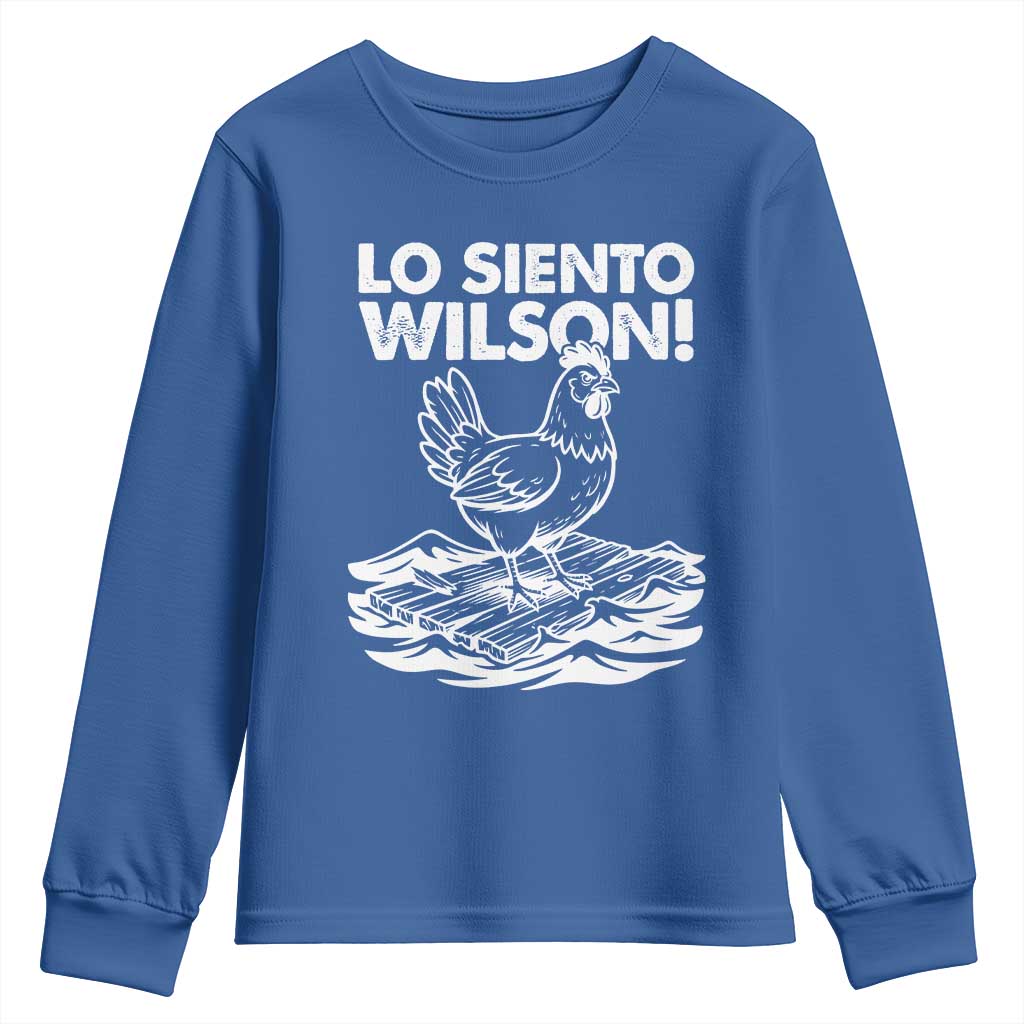 Lo Siento Wilson Funny Chicken Floating Meme Youth Sweatshirt Viral Rooster Spanish Apology Trend