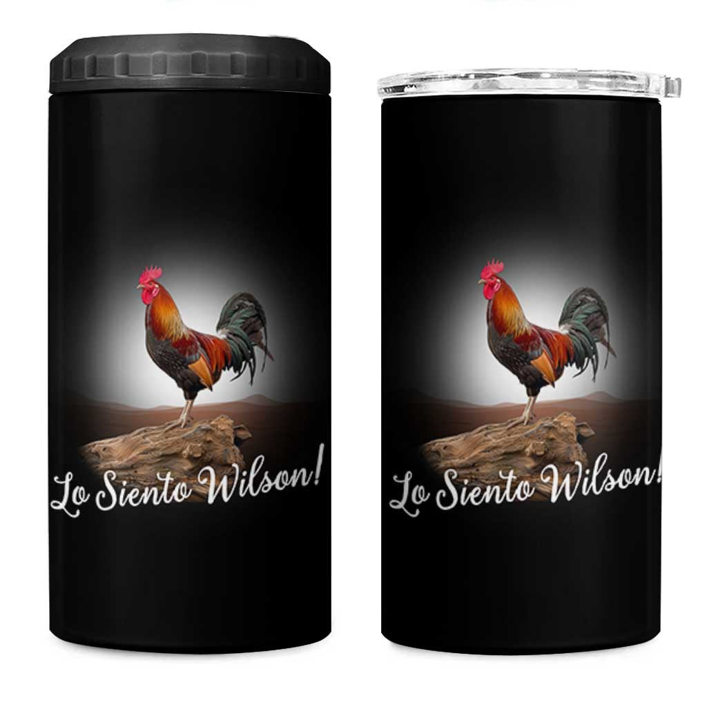 Lo Siento Wilson Funny Chicken Floating Meme 4 in 1 Can Cooler Tumbler Dramatic Rooster Parody Spanish Apology