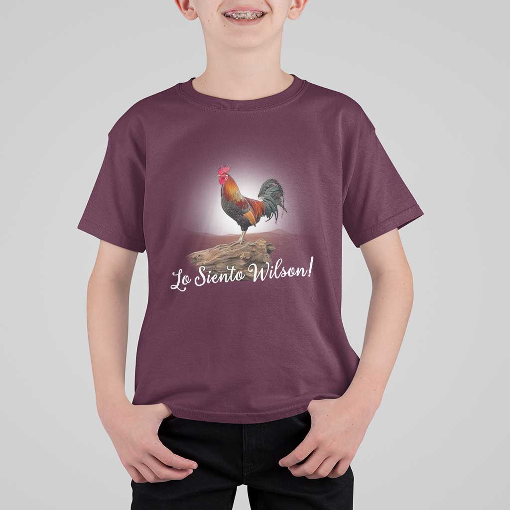 Lo Siento Wilson Funny Chicken Floating Meme T Shirt For Kid Dramatic Rooster Parody Spanish Apology