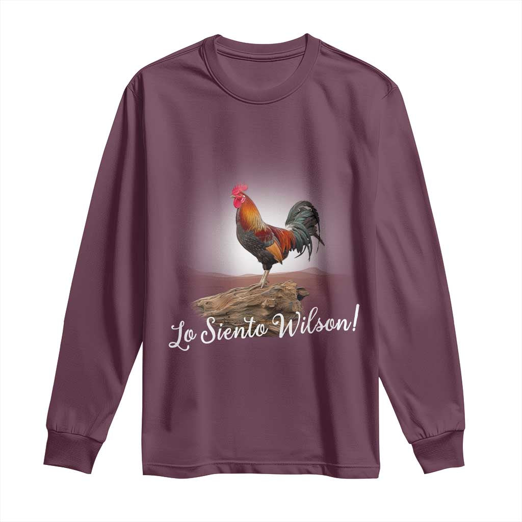 Lo Siento Wilson Funny Chicken Floating Meme Long Sleeve Shirt Dramatic Rooster Parody Spanish Apology