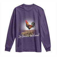 Lo Siento Wilson Funny Chicken Floating Meme Long Sleeve Shirt Dramatic Rooster Parody Spanish Apology