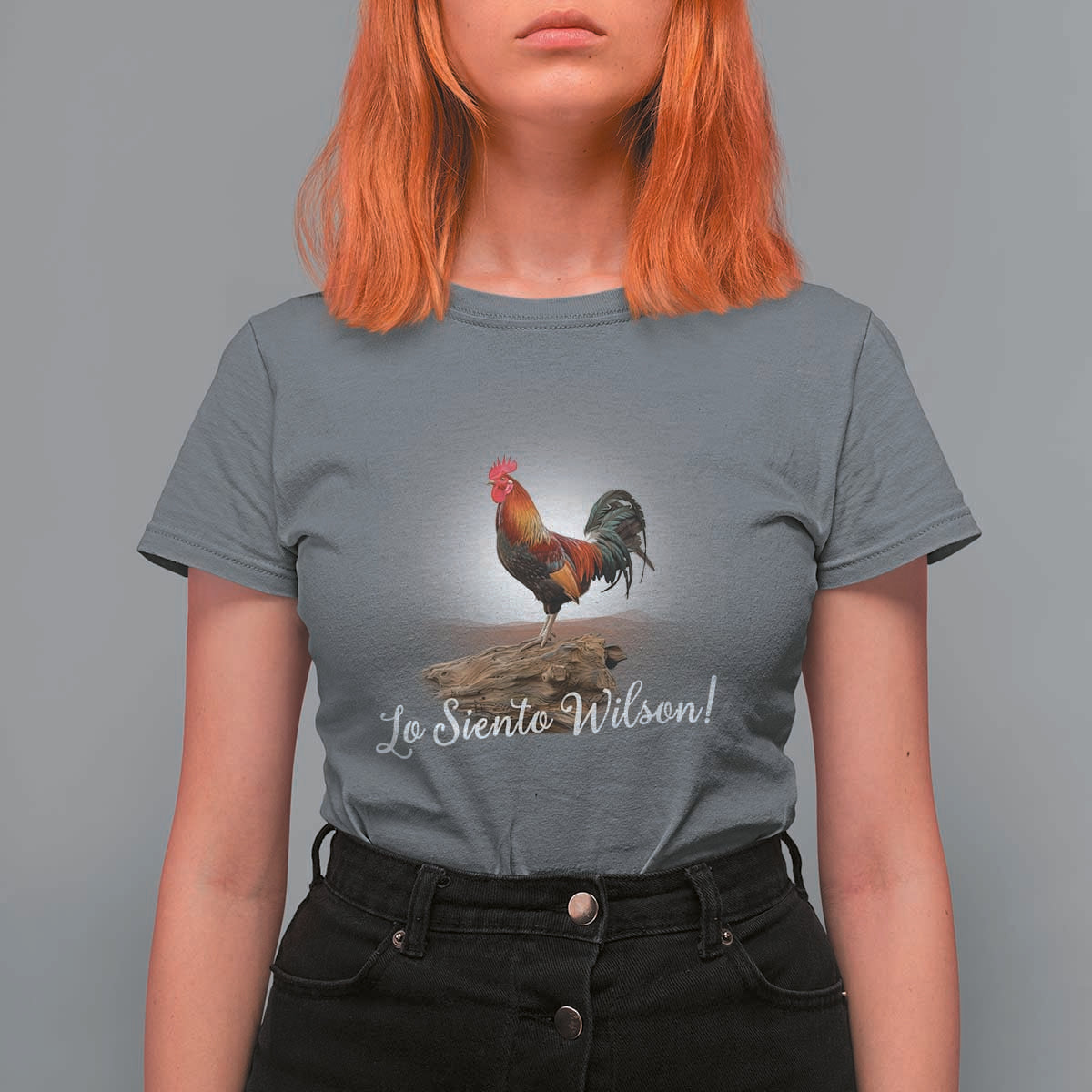 Lo Siento Wilson Funny Chicken Floating Meme T Shirt For Women Dramatic Rooster Parody Spanish Apology