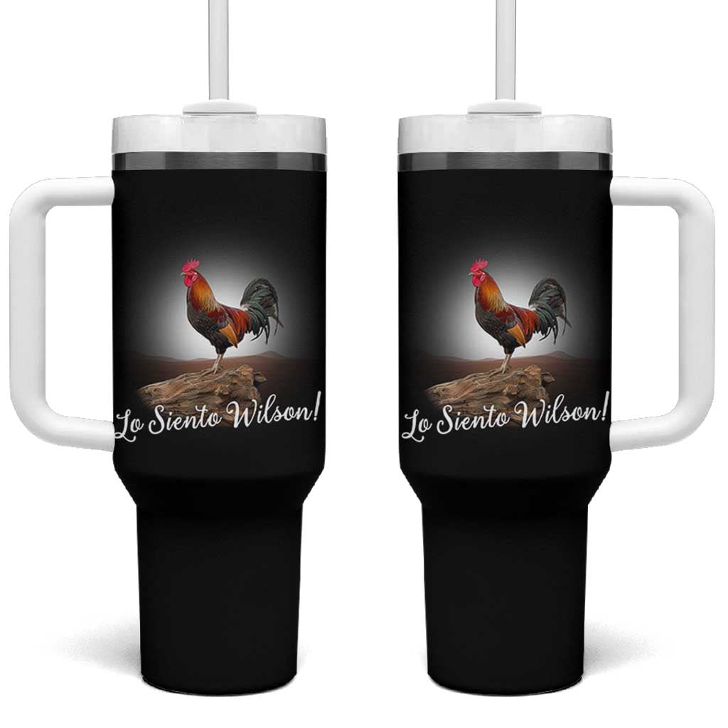 Lo Siento Wilson Funny Chicken Floating Meme Tumbler With Handle Dramatic Rooster Parody Spanish Apology