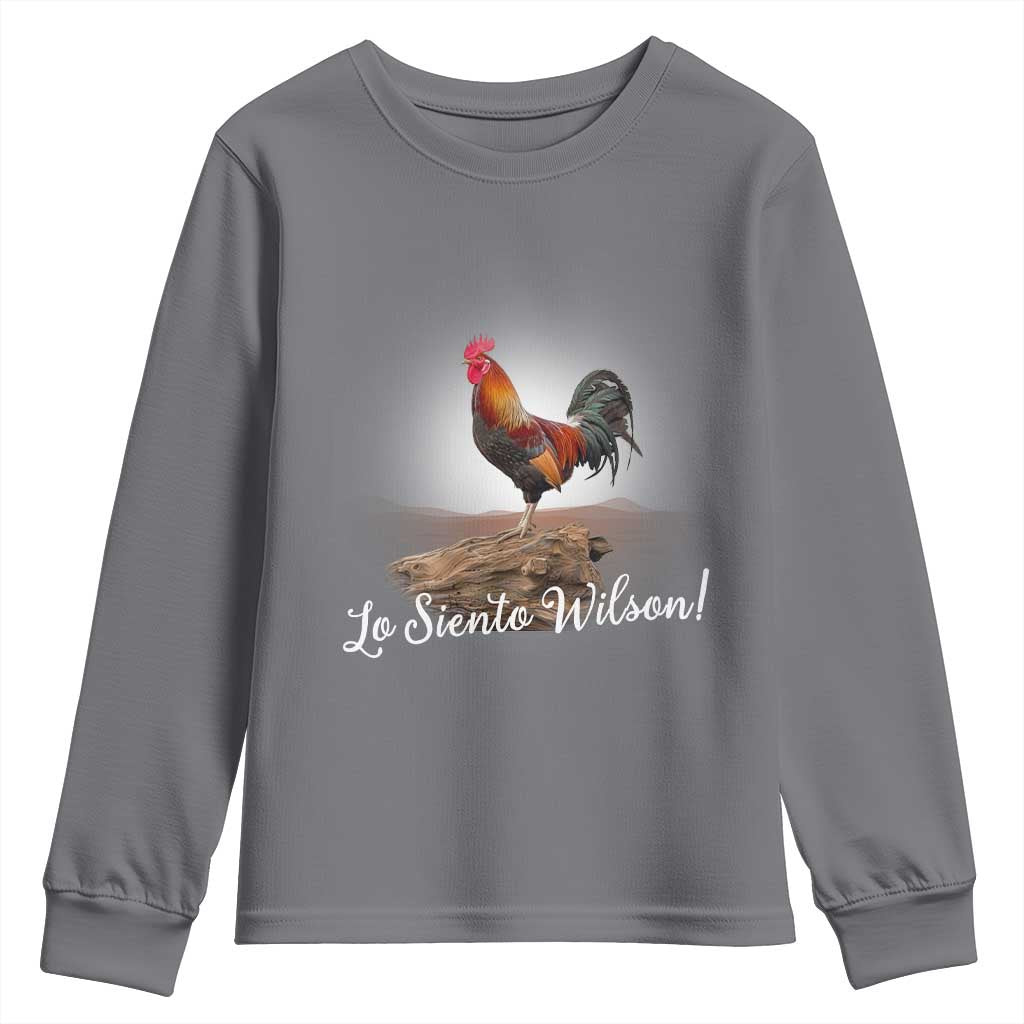 Lo Siento Wilson Funny Chicken Floating Meme Youth Sweatshirt Dramatic Rooster Parody Spanish Apology