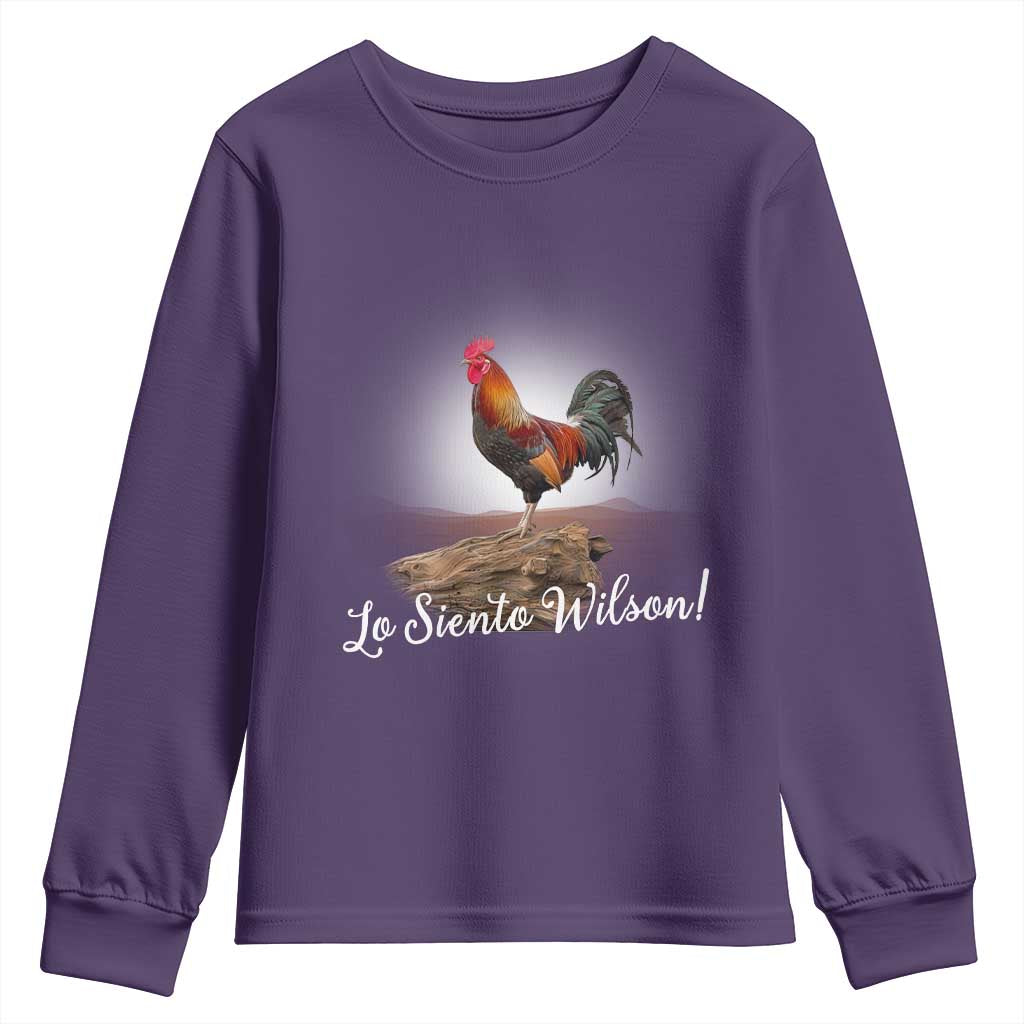 Lo Siento Wilson Funny Chicken Floating Meme Youth Sweatshirt Dramatic Rooster Parody Spanish Apology
