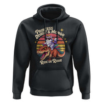 Princess Donut and Mongo Ride or Roar Hoodie Funny Cat Riding Dinosaur Retro Sunset