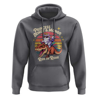 Princess Donut and Mongo Ride or Roar Hoodie Funny Cat Riding Dinosaur Retro Sunset