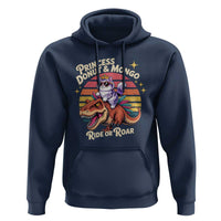 Princess Donut and Mongo Ride or Roar Hoodie Funny Cat Riding Dinosaur Retro Sunset