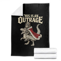 This Is an Outrage Royal Cat Throw Blanket Funny Princess Cat Riding Dragon Fantasy